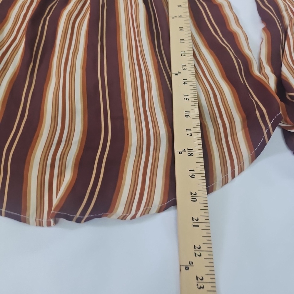 Forever 21 Contemporary Off Shoulder Striped Gauzy Y2K Office Top Size S - Picture 9 of 14